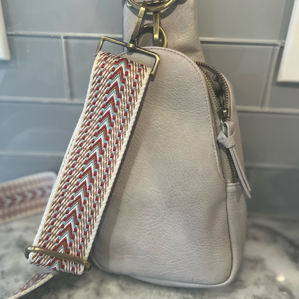 Liberty sling bag from Anthropologie in grey